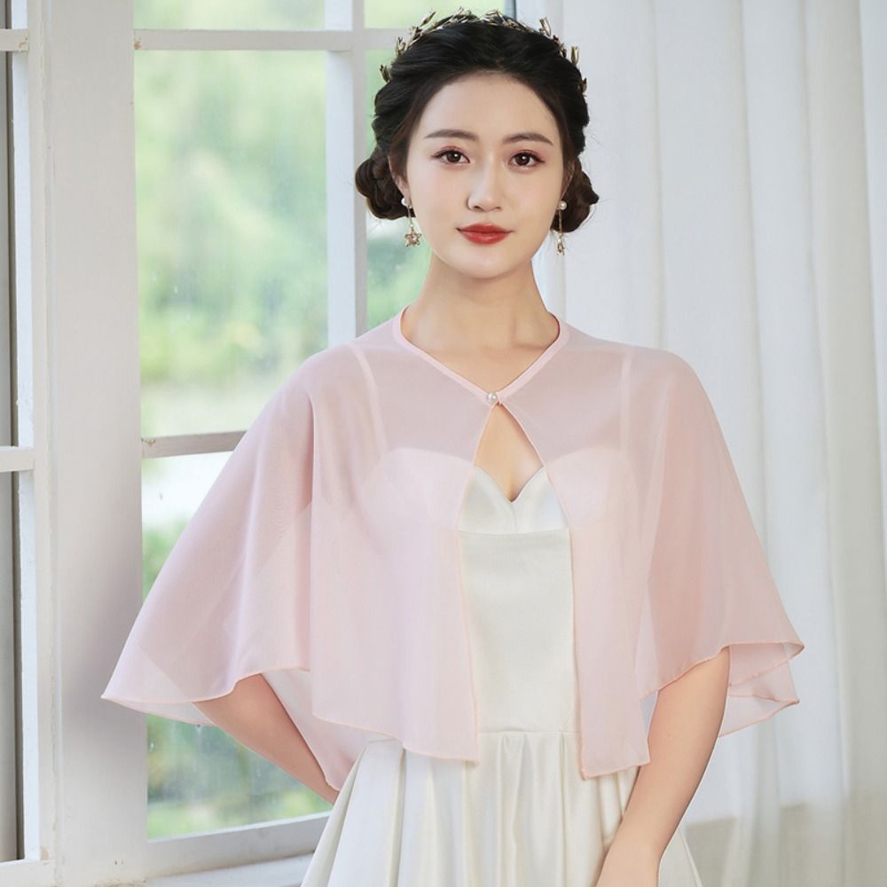 빈티지 시어 쉬폰 케이프렛 가벼운 디자인 우아한 스타일 - Stole Wedding Shawl 리뷰 및 가격