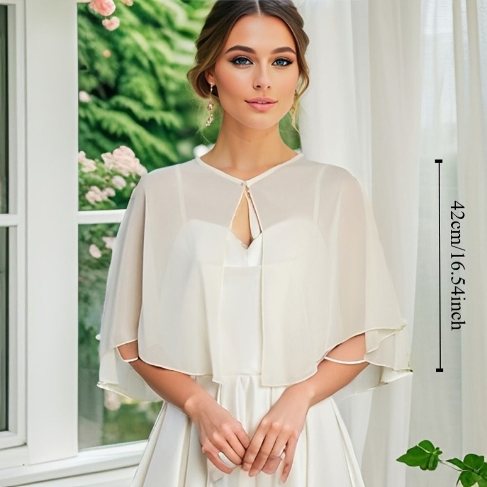빈티지 시어 쉬폰 케이프렛 가벼운 디자인 우아한 스타일 - Stole Wedding Shawl 리뷰 및 가격
