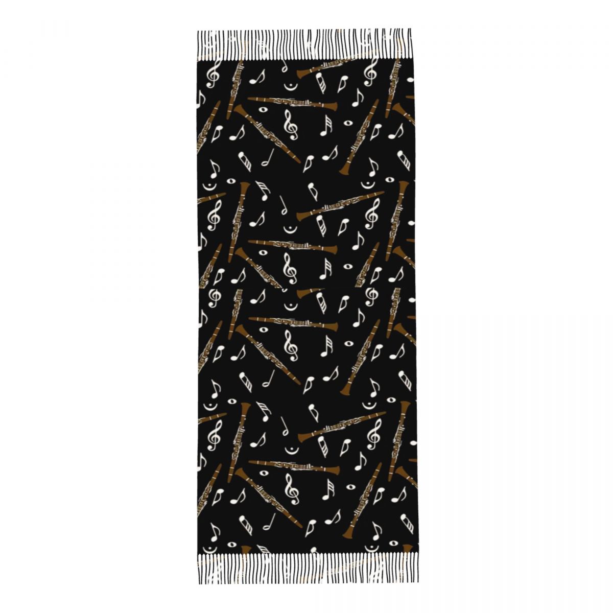 태슬 장식이 있는 여성용 스카프 클라리넷 음악 노트 패 - Pashmina Wrap Large 리뷰 및 가격