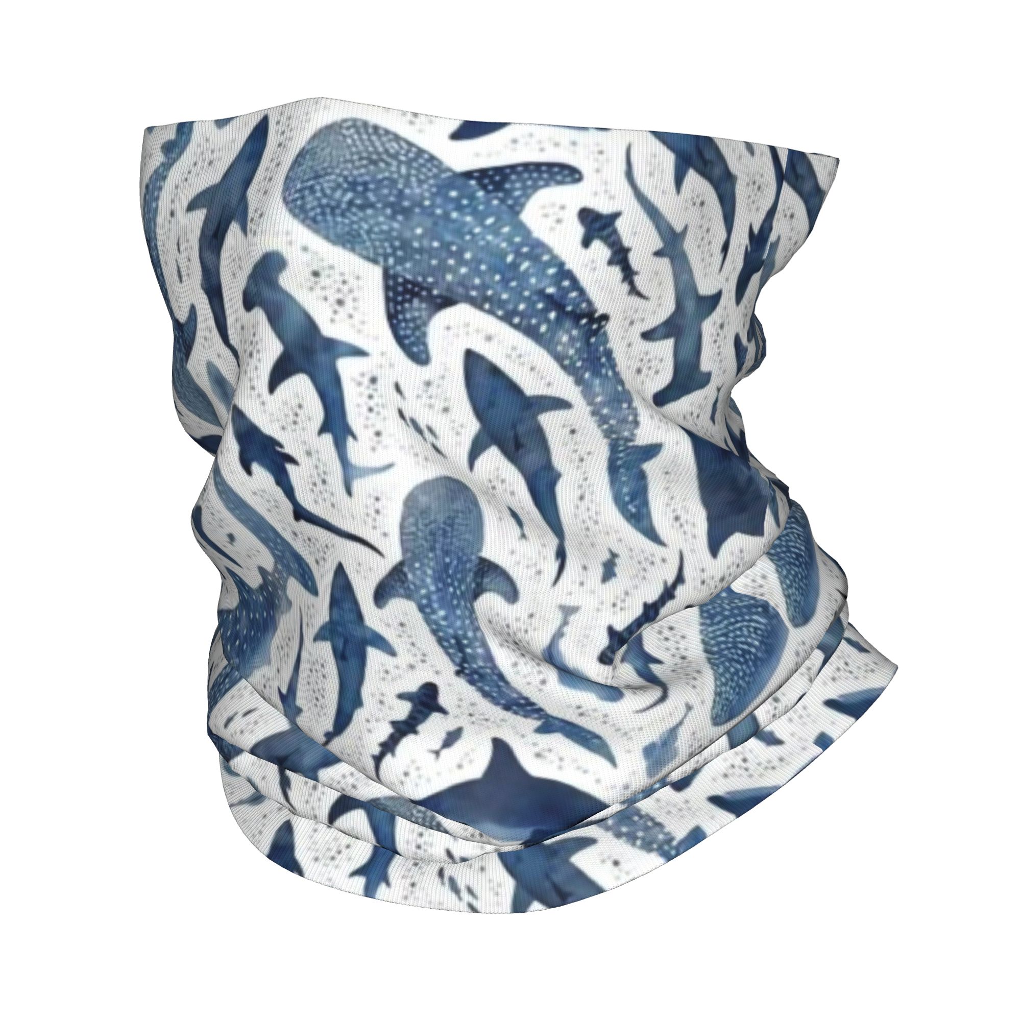 맞춤형 블루 수채화 상어 반다나 넥 게이터 방풍 페이스 - Neck Warmer Tube 리뷰 및 가격