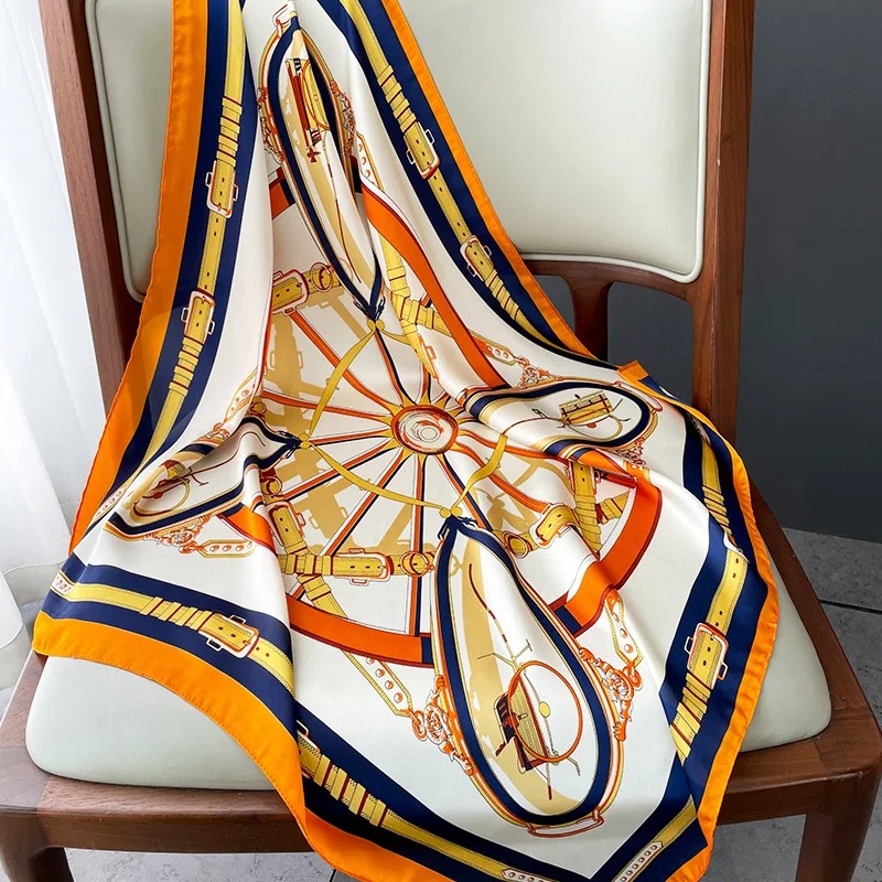 럭셔리 디자인 스키니 실크 스퀘어 스카프 여성 체인 프 - Silk Neck Scarf 리뷰 및 가격