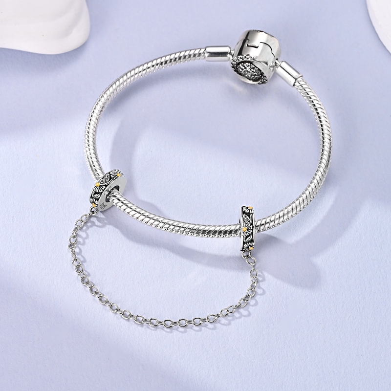 925 스털링 실버 네잎 클로버 보우 안전 체인 참 비 - Tie Clip Silver 리뷰 및 가격