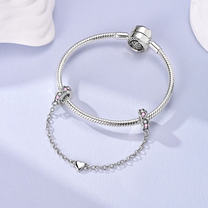 925 스털링 실버 네잎 클로버 보우 안전 체인 참 비 - Tie Clip Silver 리뷰 및 가격