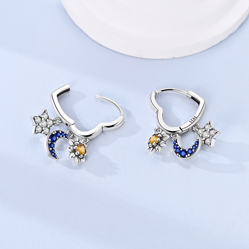 925 스털링 실버 귀걸이 반짝이는 깃털 리본 나비 별 - Tie Clip Silver 리뷰 및 가격