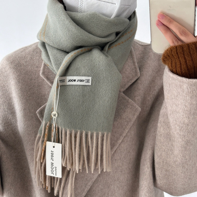 우아한 좋은 품질 100% 양모 스카프 여성 남성 가을 - Muffler Men Wool 리뷰 및 가격