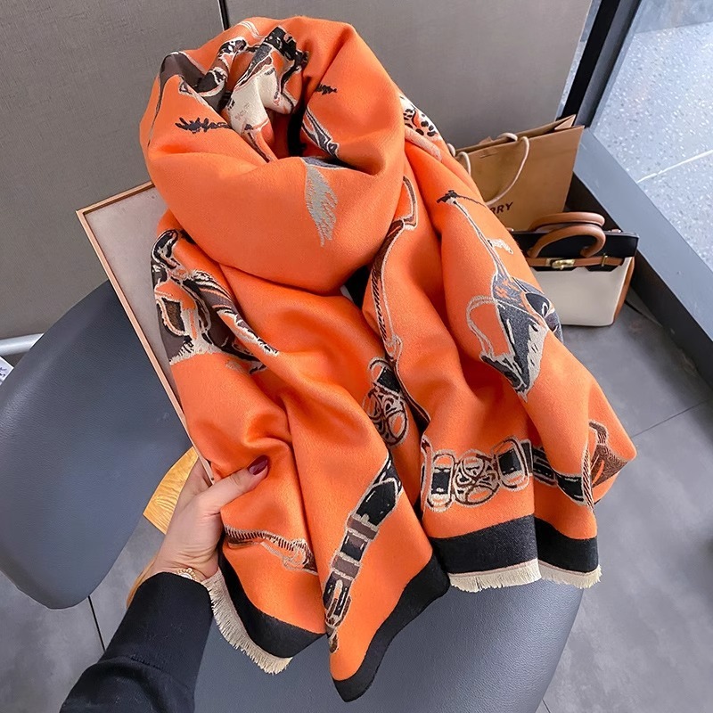 레트로 라이더 말 모양 모조 캐시미어 스카프 유니섹스  - Muffler Men Wool 리뷰 및 가격