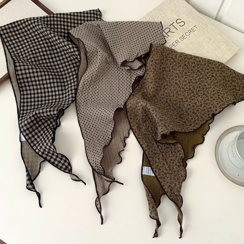 예술적인 꽃무늬 삼각 스카프 여성용 프리미엄 코튼 린넨 - Ascot Neck Scarf 리뷰 및 가격