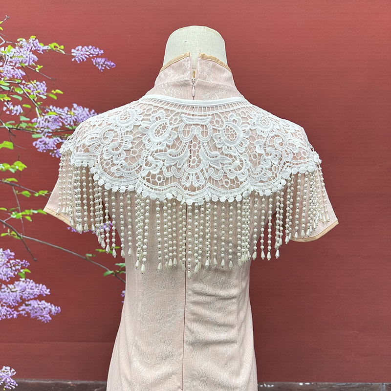 빈티지 진주 태슬 숄 고대 스타일 클라우드 숄더 한푸  - Stole Wedding Shawl 리뷰 및 가격