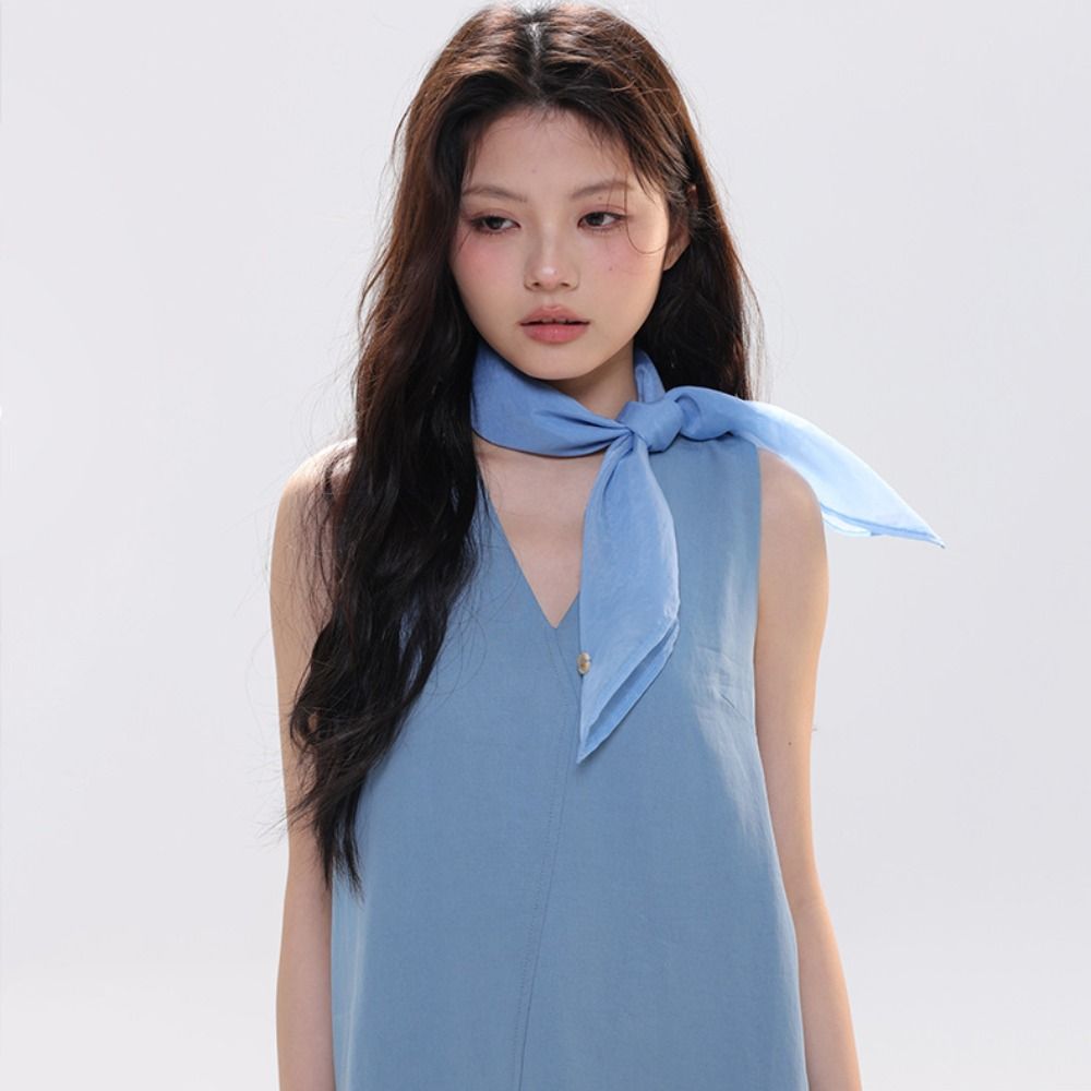 레트로 솔리드 컬러 작은 사각 스카프 투명 통기성 순색 - Scarf Silk Square 리뷰 및 가격