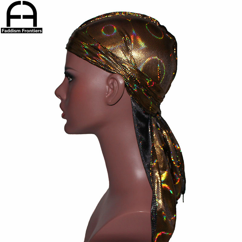 새로운 남자의 화려한 반짝 이는 실키 Durags 터번 - Bandana Doo Rag 리뷰 및 가격