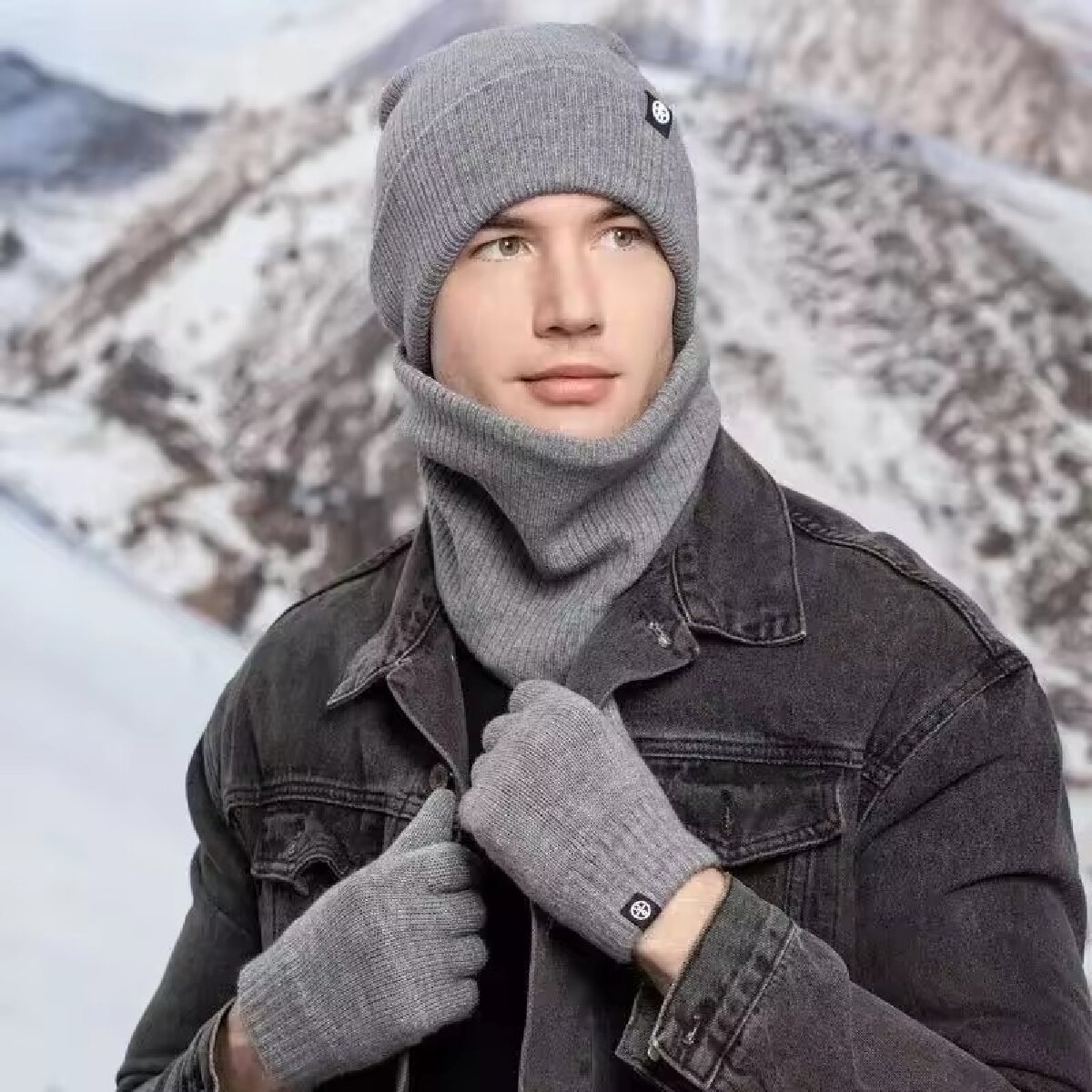 3pcs 겨울 비니 모자 장갑 스너드 스카프 세트 해골 - Muffler Men Wool 리뷰 및 가격