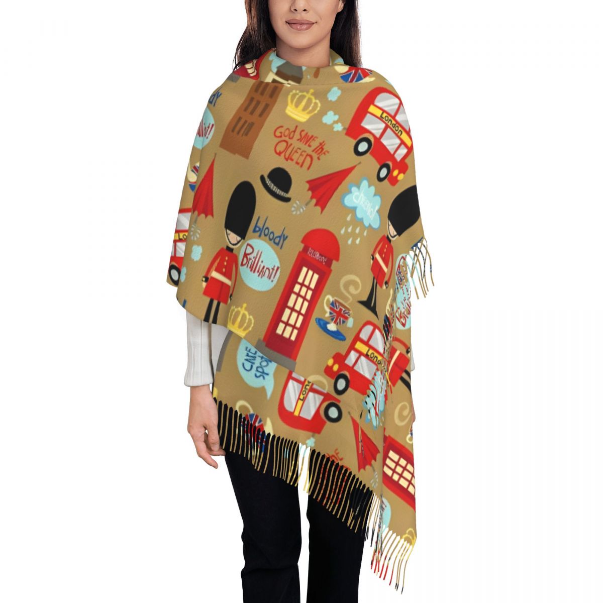 여성용 겨울 따뜻한 파시미나 숄 및 랩, 태슬 장식의  - Pashmina Wrap Large 리뷰 및 가격