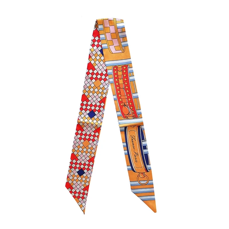 신상 격자무늬 체인 여성 패션 트윌 실크 리본 스카프  - Head Wrap Turban 리뷰 및 가격