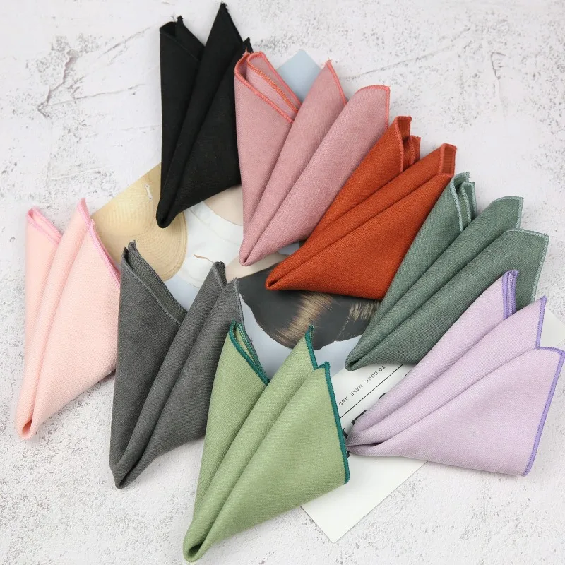 24cm 남성용 비즈니스 포켓 스퀘어 솔리드 컬러 손수 - Pocket Square Set 리뷰 및 가격