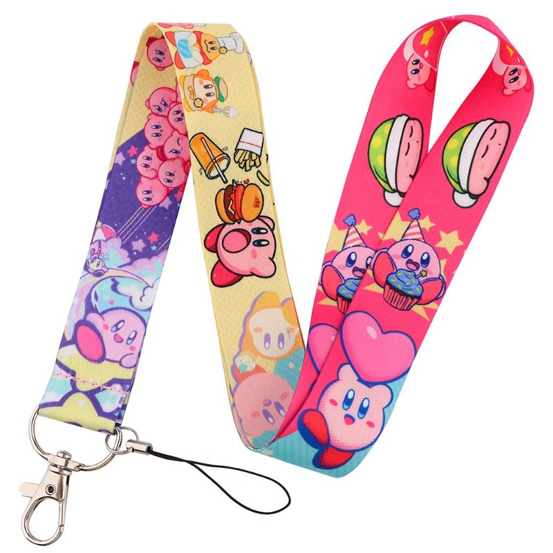 귀여운 커비 랜야드, 화려한 프린트 넥 스트랩, 휴대폰 - Lanyard Badge Holder 리뷰 및 가격